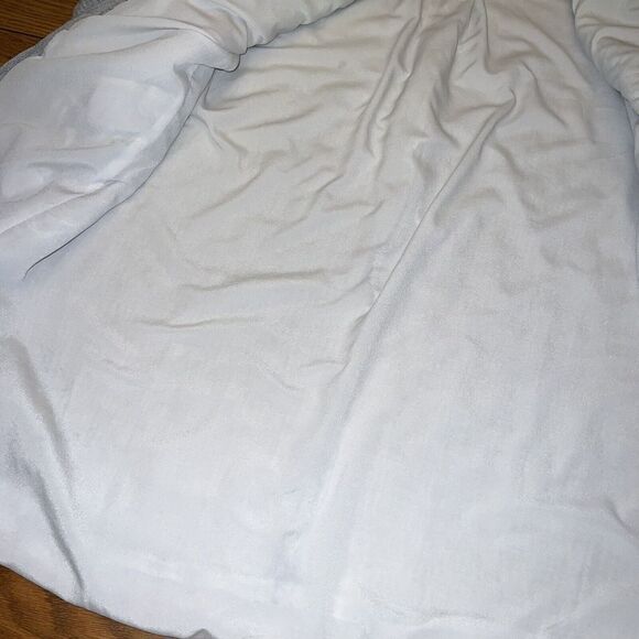 Zara Basic M Light Blue Linen Blend Lined 3/4 Sleeve Jacket - Picture 4 of 5